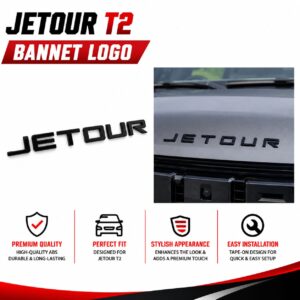 JETOUR T2 Rear Trunk Emblem Badge – Premium ABS Car Logo