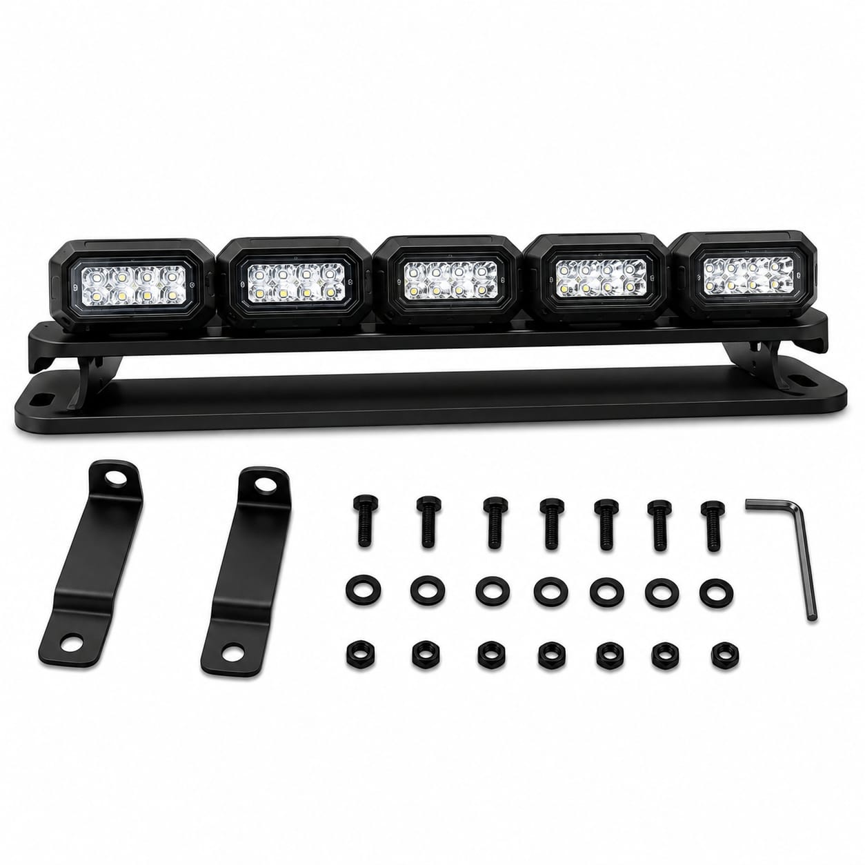 Jetour T2 Defender Roof Light Bar – 5 LED Off-Road Roof Light with Mounting Kit - Image 2