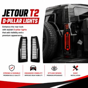 Jetour T2 D-Pillar LED Lights – Premium Rear Styling & Visibility Upgrade