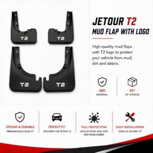 Jetour T2 Mud Flaps with Logo – Set of 4