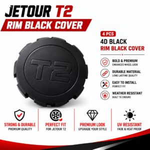 JETOUR T2 4D Black Rim Cover 4pc – Premium Wheel Protection & Style Upgrade