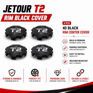 Jetour T2 4D Black Rim Center Cover – Premium Wheel Upgrade